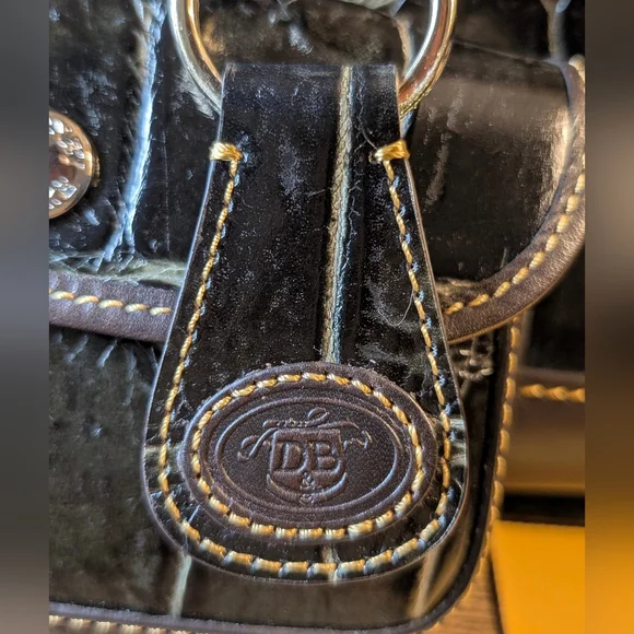 NWT Dooney and Bourke Croco Embossed Leather Green and Brown Bag - Picture 5 of 16